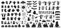 Set of silhouettes of Halloween on a white background. Vector illustration Royalty Free Stock Photo