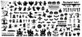 Set of silhouettes of Halloween on a white background. Vector illustration Royalty Free Stock Photo