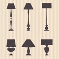 Set of silhouettes lamp and sconce