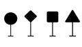 Set of silhouettes of road signs. Vector illustration