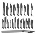 Set of silhouettes scalpels. Royalty Free Stock Photo