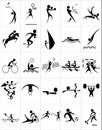 Set of silhouettes of summer sport