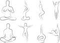 Set of silhouettes yoga