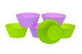 a set of silicone molds for making cupcakes on a white insulated background Royalty Free Stock Photo