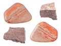 Set of Siltstone Aleurite stones isolated