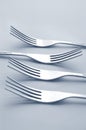 Set of silver forks Royalty Free Stock Photo