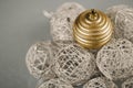 Set of silver and gold Christmas ornaments Royalty Free Stock Photo