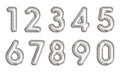 Set of silver numbers made of inflatable balloons isolated Royalty Free Stock Photo