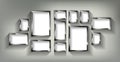 A set of silver photo frames