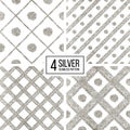 Set of silver seamless pattern grunge diagonal stripes and circle Royalty Free Stock Photo