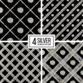 Set of silver seamless pattern grunge diagonal stripes and circle Royalty Free Stock Photo