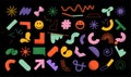 Set of simple abstract vector geometric textured objects and shapes Royalty Free Stock Photo