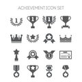 Set of simple achievement icons for web design, sites, applications, stickers and games