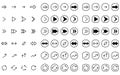 Set of simple arrow icons, black and white (black on white Royalty Free Stock Photo