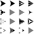 Set of 16 simple arrows icons