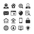 Set of simple black glyph icons on white background Royalty Free Stock Photo