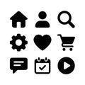 Simple Black Line UI Icon Set for Mobile Application and Website Royalty Free Stock Photo