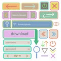 A set of simple buttons for web design vector EPS10 Royalty Free Stock Photo
