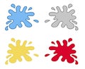 Set of 4 simple cartoon stains (water, oil, dust, blood) Royalty Free Stock Photo