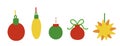 Set of simple christmas ornaments. Vector illustration Royalty Free Stock Photo