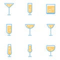 Set of simple cocktails and alcohol drinks Royalty Free Stock Photo