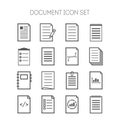 Set of simple document icons for web design, sites, applications, business and stickers