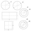 Set of simple drawing shapes with size