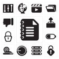 Set of Notepad, Unlocked, Database, Volume control, Wireless int