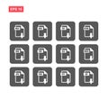 Set of simple file extensions vector isolated