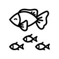 Set of simple fish icons