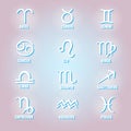 Set of simple and flat style astrological signs