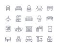 Set of Simple Furniture Related Icons