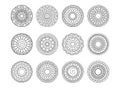 Set of 12 simple hand drawn mandalas 1