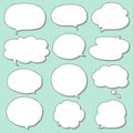 Set of Simple Hand Drawn Speech and Thought Bubbles Doodle Royalty Free Stock Photo