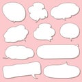 Set of Simple Hand Drawn Speech and Thought Bubbles Doodle Royalty Free Stock Photo