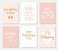 Set of simple hand drawn Valentines cards.