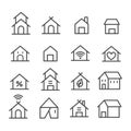 Set of simple home icon. House, hotel symbol isolated on white background