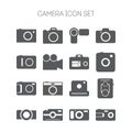 Set of simple icons with cameras for web design