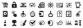 Set of simple icons, such as Dishwasher timer, Cappuccino cream, Confirmed. Vector