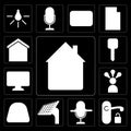 Set of Home, Handle, Voice control, Panel, Dial, Smart, Dashboard, Smart key, home, editable icon pack