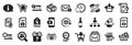 Set of simple icons, such as Laureate medal, Secure mail, E-mail. Vector