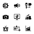 Simple vector icons. Flat illustration on a theme Advertising, marketing, business, internet Royalty Free Stock Photo