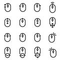 Set of simple icons on a theme Computer mouse, control, gestures , vector, set. White background Royalty Free Stock Photo