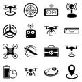 Simple vector icons. Flat illustration on a theme drone Royalty Free Stock Photo