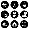 Set of simple icons on a theme Garden, garden, farming, vector, set. White background