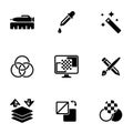 Simple vector icons. Flat illustration on a theme Graphic design