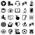 Simple vector icons. Flat illustration on a theme Hobbies, entertainment Royalty Free Stock Photo