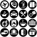 Set of simple icons on a theme Hotel, vector, design, collection, flat, sign, symbol,element, object, illustration. White Royalty Free Stock Photo