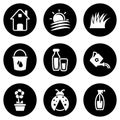 Set of simple icons on a theme House, plot, farming, farming, vector, set. White background