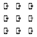 Simple vector icons. Flat illustration on a theme Phone functions